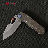 Couteau de poche en acier M390 fait à la main haut de gamme Tiger Stripe TC4 poignée EDC couteaux de chasse pliants pour hommes Collection extérieure