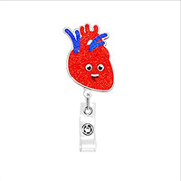 XINXUHONG AP-019 Porte-badge télescopique personnalisé en acrylique avec motifs d'organes (poumon, estomac, rein, cœur) pour médecins et infirmières