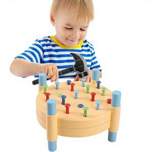 Jouet transfrontalier de simulation ludique pour enfants, marteau à clous en plastique double face pour <span class=keywords><strong>maison</strong></span> de jeu, jouet d'activités manuelles stimulant l'esprit - Product Image 1