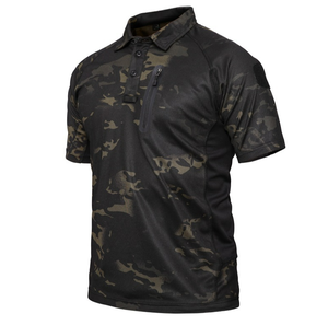 Camisetas Polo Tácticas DFT104 de Manga Corta, Tejidas, de Secado Rápido, con Camuflaje Python Verde Khaki y Negro - Product Image 5