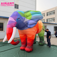 Ballon gonflable éléphant coloré pour les idées de fêtes à thème zoo, modèle d'éléphant mascotte gonflable personnalisé pour accessoires de scène