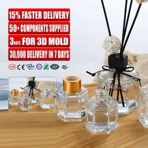  Roshtia 20 Set Reed Diffuser Bottle Empty Fragrance Glass Diffuser  Bottles Refillable Diffuser Bottles Set with Wooden Caps and Rattan Sticks  50ml 1.7 Oz Diffuser Glass Jars for DIY Fragrance (Square) 