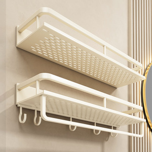 Étagère de rangement pour salle de bain, style luxe léger, murale, sans perçage. - Product Image 1