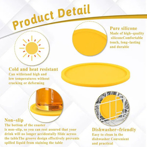Silicone đế lót ly chịu nhiệt Silicone đệm không dính cup đế lót ly Silicone cup Mat Bảng <span class=keywords><strong>Pad</strong></span> cho bàn - Product Image 3