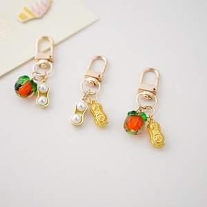 Porte-clés et pendentif pour femme, motif arachide et kaki, pour voiture et téléphone portable, avec message '<span class=keywords><strong>Tout</strong></span> va bien' et 'Bonne chance' - Product Image 3