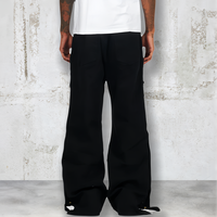 Venta caliente Pantalones de mezclilla de pierna ancha personalizados Pantalones vaqueros de hombre negros sueltos apilados Nuevo estilo Pantalones vaqueros de ajuste holgado para hombres