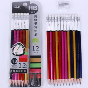 New design colorful painting HB pencil beautiful hb pencil wooden school items pencils for kids