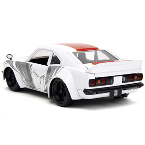 DCD 1974 MAZDA สเกล1/24กราฟิกสินดาแถบสีขาวสีแดง RX-3รูปของเล่นดายคาสต์ Saitama "One Punch Man" (2015-2019) ทีวีซีรีย์ DCD