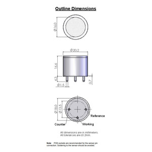 Sensor de Gas Hidrógeno CITY CLE-0613-400, Detección de 0 a 1000 ppm para Aplicaciones de Seguridad - Product Image 4