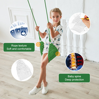 Siège de balançoire pour enfants tricoté à la main Ropecube - Balançoire d'arbre réglable intérieure/extérieure avec cordes et mousqueton, chaise suspendue pour le camping