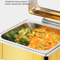 Kommerzieller Chafing Dish aus Edelstahl, Luxuriöser Buffet-Speisenwärmer mit Glasdeckel für Hotel, Restaurant, Hochzeit, Catering und Events