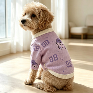 Cardigan in Maglia per Animali Domestici con Stampa Orso Cartone Animato, Design con Bottoni, Maglione Morbido e Caldo per Cani, Outfit alla Moda per Cani di Piccola e Media Taglia, Teddy, <span class=keywords><strong>Bichon</strong></span> - Product Image 2
