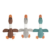 Mainan Hewan Boneka Isi Sendiri Bentuk Anjing, Bebek Linen, Angsa Liar, Tahan Gigitan, Interaktif, Berbunyi, dan Dapat Digigit