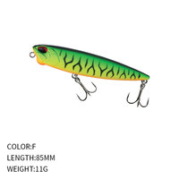 Leurre flottant en acier inoxydable, type crayon, appât dur artificiel 85mm/11g, pour pêche en surface, longue portée, eau douce et marine, pour achigan
