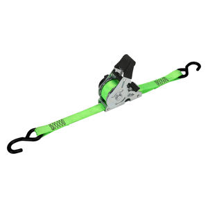 Factory 2PK 25mm 10ft 1500Lbs Correa de amarre de trinquete retráctil automático con ganchos en S 100% Poliéster autorretráctil - Product Image 2