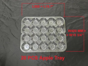 Paquete de 20 Bandejas Transparentes de PVC para Servir Alimentos, Bandeja Rectangular de Plástico Transparente para Manzanas - Product Image 4