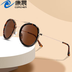 แว่นกันแดดผู้หญิงทรงกลมกรอบโลหะ ป้องกันรังสียูวี 400 เลนส์โพลาไรซ์ TAC แฟชั่นสำหรับการเดินทาง ขับรถ ตกปลา - Product Image 5