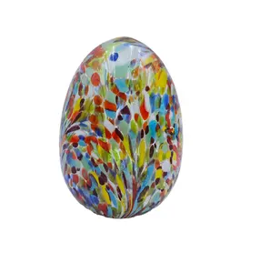 Venda quente Handmade Artístico Murano Art Glass bola Ornamentos de vidro ovo-forma paperweight para o presente do festival para a decoração home