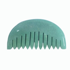 Peigne à cheveux en jade aventurine verte, outil Gua Sha réutilisable pour les soins capillaires - Product Image 3