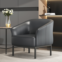 Ensemble de canapés de réception en cuir minimaliste moderne pour les zones de repos des bureaux