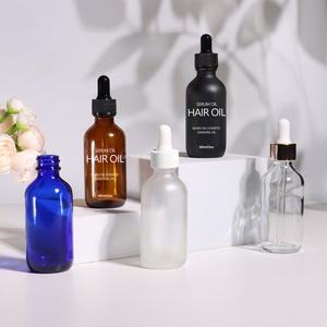 Refillable 2oz Chai nhỏ giọt Boston Glass 60ml tinh dầu 1oz 4oz trong suốt huyết thanh dầu mỹ phẩm chai với vàng ống nhỏ giọt - Product Image 1