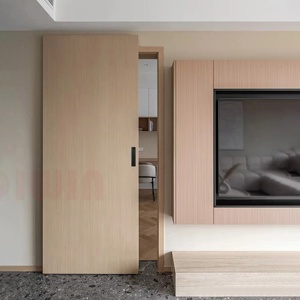 Kit de rails coulissants invisibles pour porte en bois, idéal pour toilettes, cuisine et chambre - Product Image 3