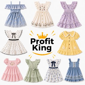 Vestido de Verano para Niñas con Detalle de Volantes, Surtido Aleatorio de Múltiples Estilos, Envío Combinado - Product Image 1