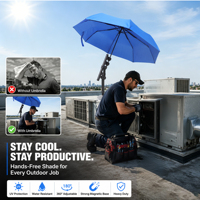 Sombrilla Extra Grande con Imán, Resistente al Viento y a los Rayos UV, Ideal para Trabajo al Aire Libre y Eventos al Aire Libre, con Base Magnética