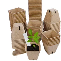 Bandeja cuadrada Biodegradable para germinación de plantas, macetas y semillas de hierbas, Kit de iniciación, bandeja para germinación de jardín