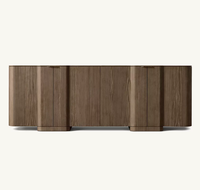 Meuble de rangement en bois personnalisé pour salle à manger, style américain moderne, buffet classique à 4 portes pour la maison