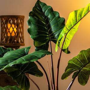 Decorazione per interni esterni con finto albero vegetale in plastica piante artificiali per soggiorno decorazione per la casa a foglia larga arcobaleno <span class=keywords><strong>Taro</strong></span> - Product Image 2