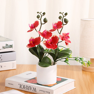 Orquídea Phalaenopsis Artificial en Maceta Redonda, Doble Rama, 29cm, Material PP, Planta Decorativa para el Hogar - Product Image 2