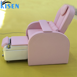 Fauteuil de manucure et pédicure moderne rose, confortable, réglable, sans tuyauterie, avec bain de pieds intégré pour salons de beauté - Product Image 2