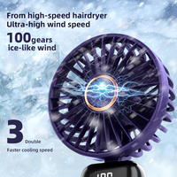 Ventilateur portable N15USB mini, longue autonomie, pliable, design portable, affichage numérique, en plastique, usage domestique, version anglaise