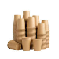 Gobelets en papier jetables à paroi simple, enduits de PE, de qualité alimentaire, avec logo personnalisé, pour eau minérale et boissons énergisantes, impression personnalisée disponible