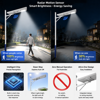Lampadaire Solaire LED Tout-en-un Haute Luminosité 80W, Étanche IP65, en Aluminium Moulé Sous Pression, avec Panneau Mono LiFePO4 pour Projets Municipaux