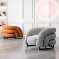 Fauteuil individuel en velours de style moderne pour la détente, chaise de loisirs de luxe léger, chaise de réception pour hôtel, salon ou usage domestique