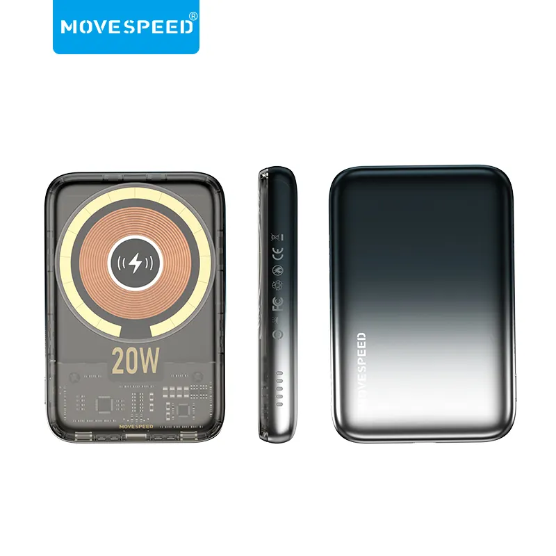 MOVESPEED Punk Style 5000mAh W05 Super Mini Portable Magsafan Battery Pack Magnetic Wireless Charge 20W Power Bank For iPhone