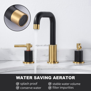 <span class=keywords><strong>Grifo</strong></span> de <span class=keywords><strong>lavabo</strong></span> generalizado de 8 ", negro y dorado <span class=keywords><strong>con</strong></span> tapón de drenaje emergente, <span class=keywords><strong>grifo</strong></span> mezclador de 2 manijas, <span class=keywords><strong>grifo</strong></span> de <span class=keywords><strong>lavabo</strong></span> <span class=keywords><strong>con</strong></span> <span class=keywords><strong>manguera</strong></span> de suministro - Product Image 2