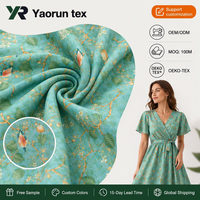 Tissu Voile 100% Ramie Écologique Anti-Bactérien Séchage Rapide Respirant Léger Imprimé pour Jupes et Robes d'Été