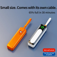PORPIU 2025 Mini Lampe Torche LED, Batterie Externe Li-Polymère 5000mAh, Charge Rapide Type-C, Chargeur d'Urgence Portable Ultra Mince avec Écran LED