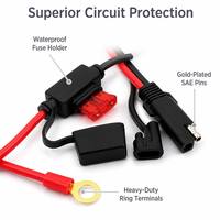 Kit Kabel Harness LED Otomotif dengan Konektor Daya SAE, Bahan Nilon Karet, Berperingkat IP67 untuk Pencahayaan Interior/Eksterior Mobil
