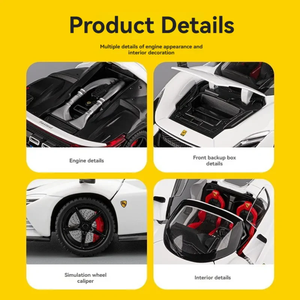 Voiture miniature en métal Fer-rari Daytona SP3, échelle 1:24, modèle de collection Hyper Car avec intérieur détaillé, 20×8 cm - Product Image 4