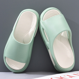 Tongs d'été pour femmes, semelle épaisse, antidérapantes, sandales EVA respirantes, chaussures de plage en plein air, taille 36-45, blanc vert - Product Image 4