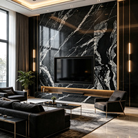 Style Noir Ultra-Fin en Pierre Frittée Polie Personnalisée (Grand Format) pour Chambre et Couloir – Options ODM/OEM Disponibles