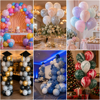 Ballons en latex bleus de 10 pouces effet agate, style macaron, pour enfants, coloris dessin animé, épaissis, résistants aux éclats, décorations