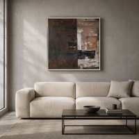 Peinture à l'huile abstraite faite à la main, art mural contemporain sur toile, cadre flottant tendu, décoration intérieure pour salon