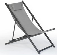 Chaise de plage extra large pliante légère en aluminium pour cour