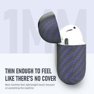 Nueva Funda Protectora Delgada de Fibra de Carbono Aramida de Color Morado para Auriculares Airpod Pro 3 - Product Image 4