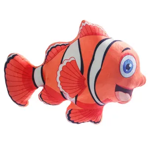 Unisex Realistic Imitation Plush Animals Colorful Tropical Clown Fish and Turtle Pillow Toy Doll from Underwater World